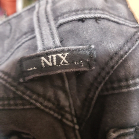 NIX Low Rise Skinny Fit Jeans Womens 26 Black Denim Whimsigoth BodyCon - Picture 5 of 7